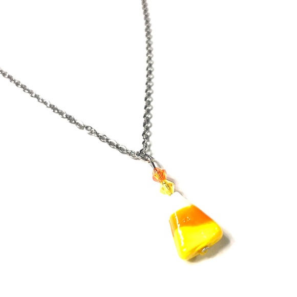Handmade Candy Corn Pendant Women Halloween Fall Thanksgiving Party Gift - Picture 4 of 6